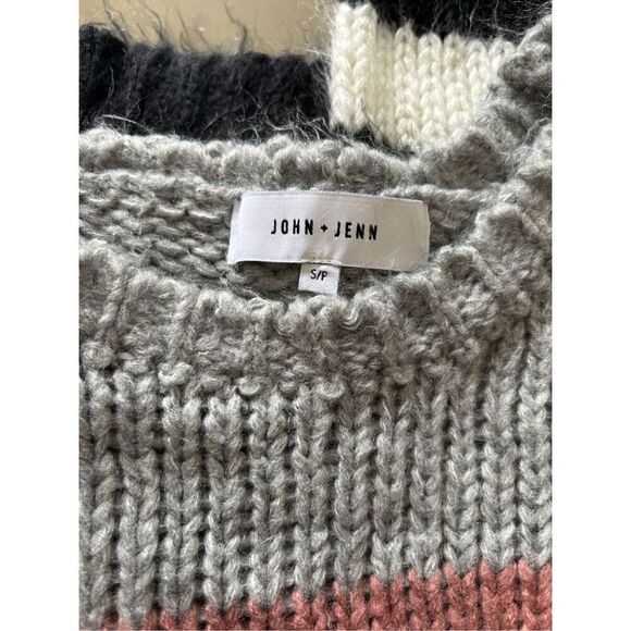 John + Jenn Womens Size Small Multi Color Striped Knit Crew Neck Sweater - Picture 2 of 9